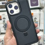 Premium aluminium metal carbon texture Magsafe With Stand Case