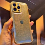New Lather Fabric Shiny Golden Case For iPhone - Image 2