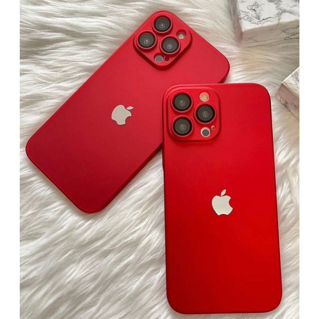 Ultra Slim Poly Carbonate Case With Camera Protector-Red