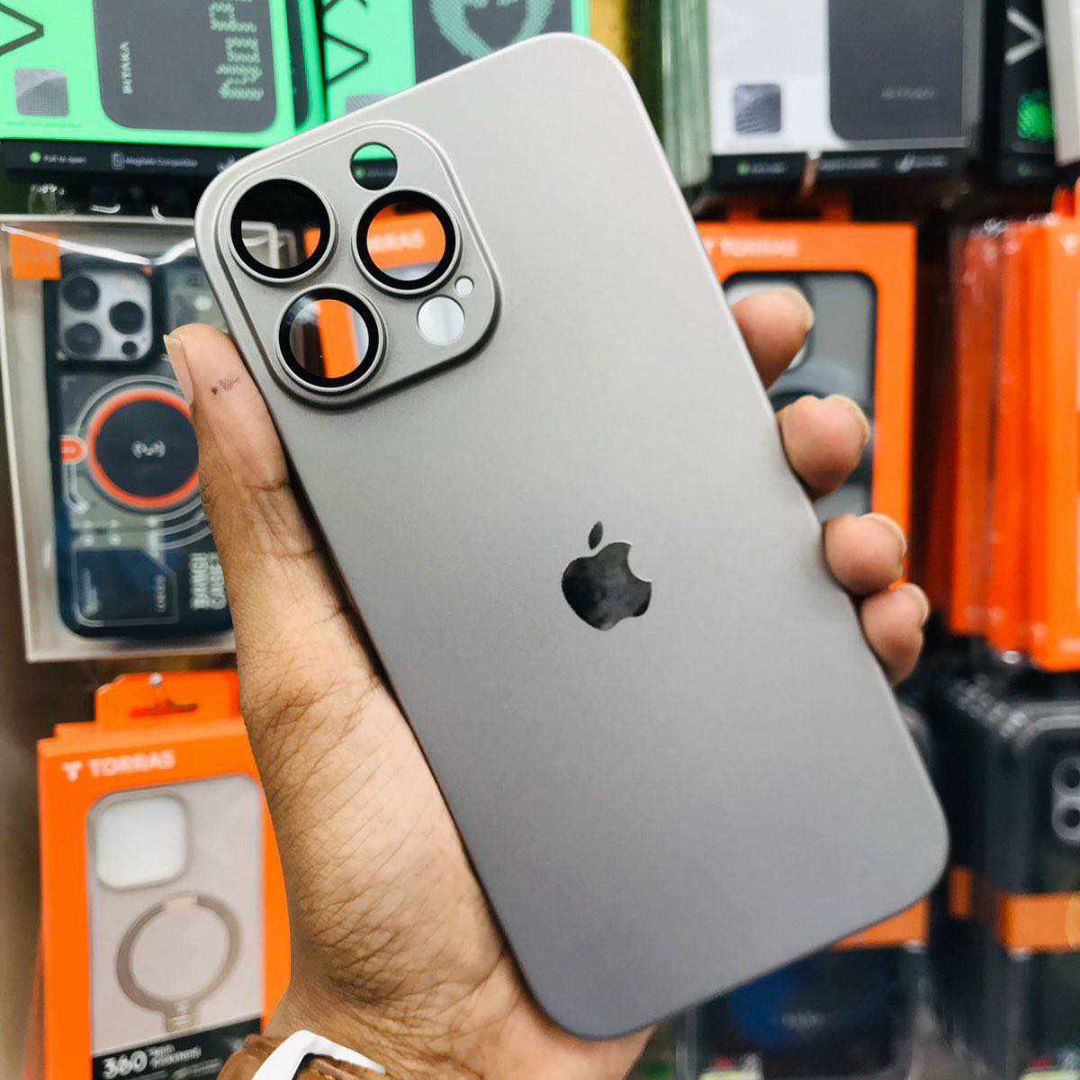 Ultra Slim Poly Carbonate PC Case for iPhone With Camera Protector-Natural Titanium - Image 2