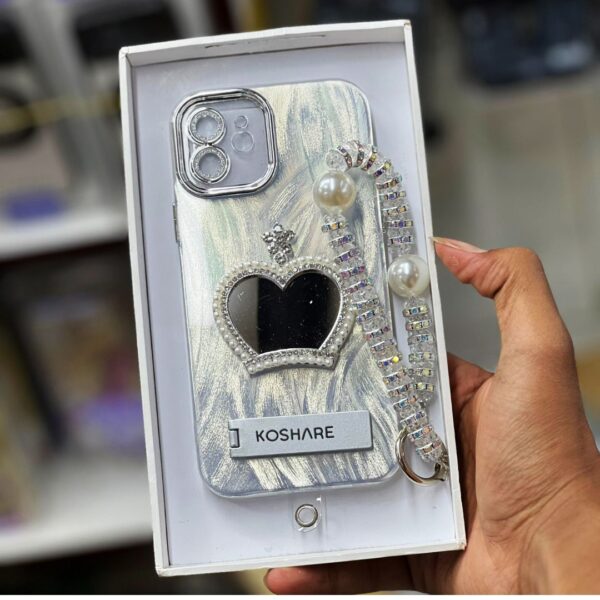 Pearl Rhinestone Bracelet Phone Case With Camera Protector For iphone
