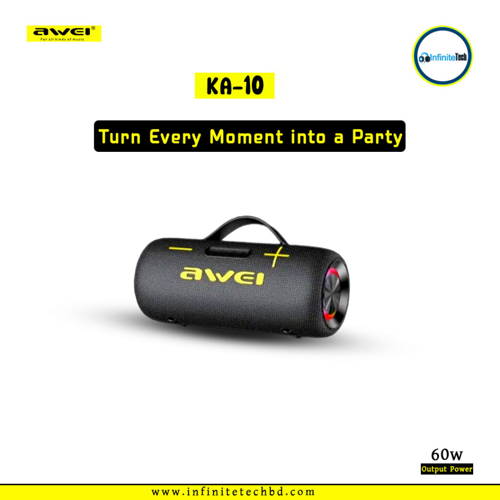 Awei KA10 60W Outdoor Portable Bluetooth Speaker with RGB Light