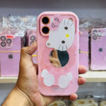 Trendy Mirror Hellokitty Case WIth Pop-socket For iphone - Image 2